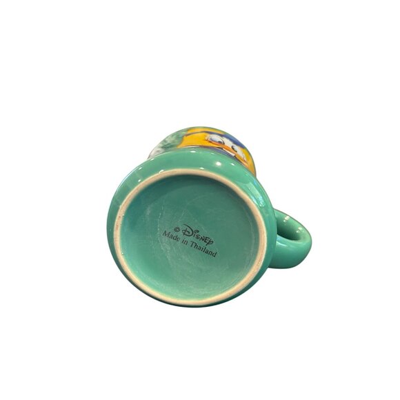 Donald Duck Disney Ceramic Mug Made In Thailand Green & Yellow 12 Oz Coffee Cup - Picture 4 of 4